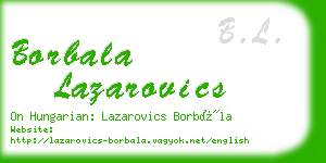 borbala lazarovics business card